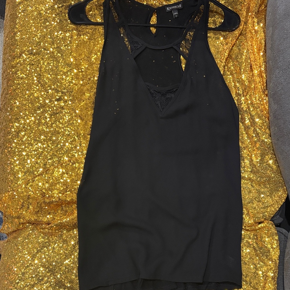 Express Black Lace Detail Camisole